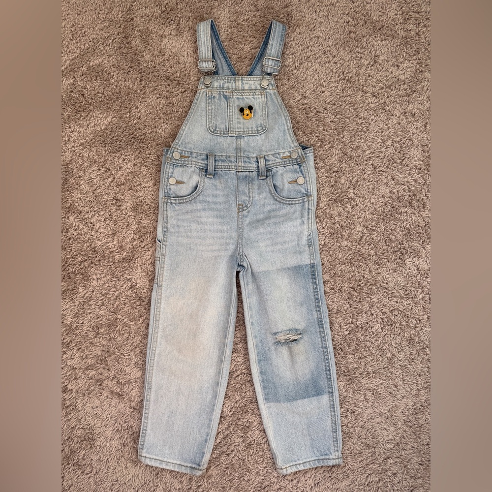 Light Blue Denim Overalls with Patch